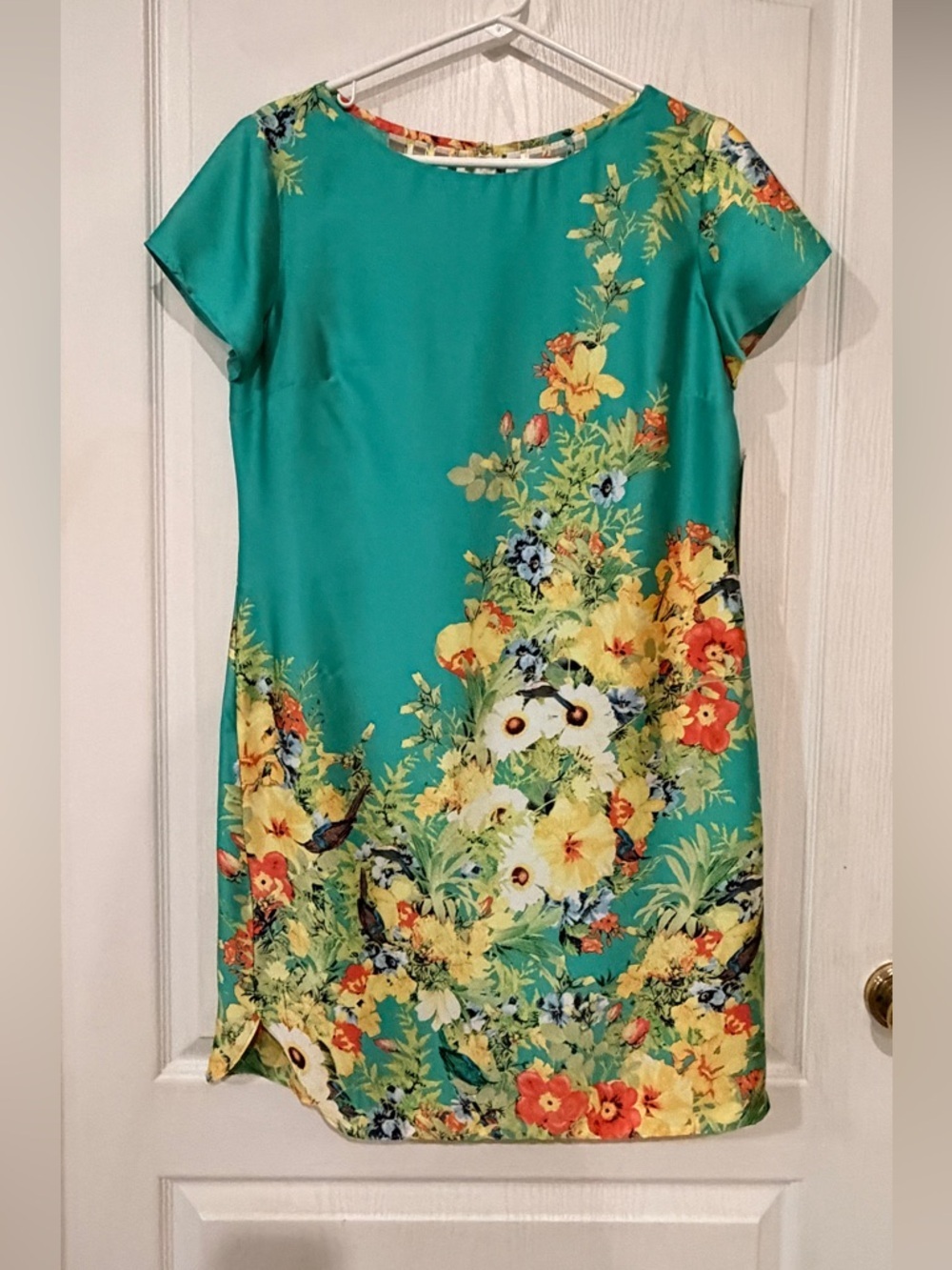 Final price NWT Julian Taylor Teal Floral Dress